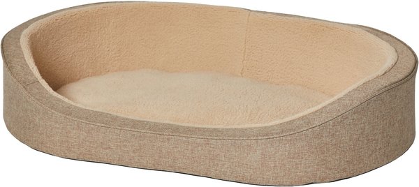 MidWest QuietTime Deluxe Hudson Bolster Cat & Dog Bed with Removable Cover, Tan, Medium slide 1 of 3