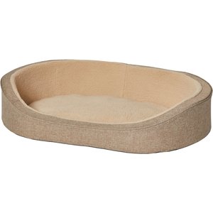 MidWest QuietTime Deluxe Hudson Bolster Cat & Dog Bed with Removable Cover, Tan, Medium