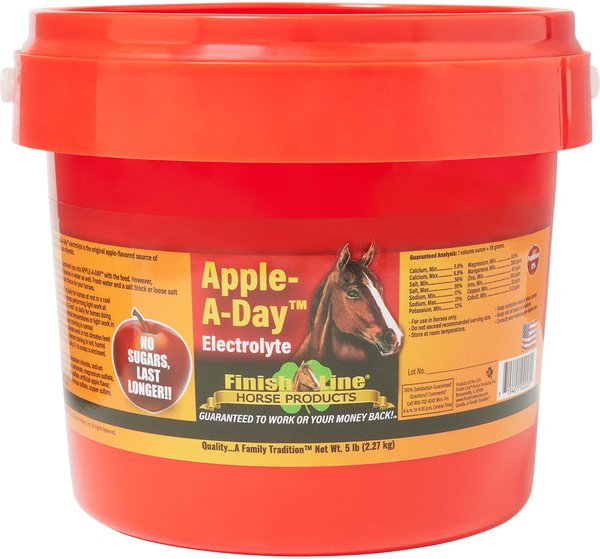 Finish Line Apple-A-Day Electrolyte Apple Flavor Powder Horse Supplement, 5-lb tub slide 1 of 3