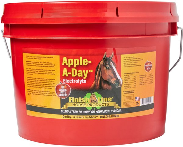 Finish Line Apple-A-Day Electrolyte Apple Flavor Powder Horse Supplement, 30-lb tub slide 1 of 1