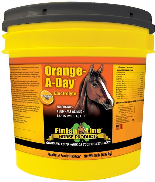 Finish Line Orange-A-Day Electrolyte Powder Orange Flavor Horse Supplement, 15-lb tub slide 1 of 1