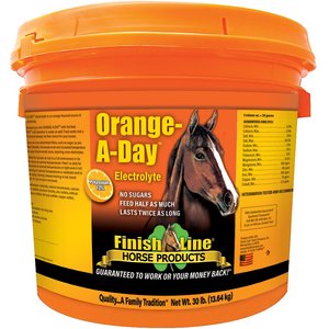 Finish Line Orange-A-Day Electrolyte Orange Flavor Powder Horse Supplement, 30-lb tub