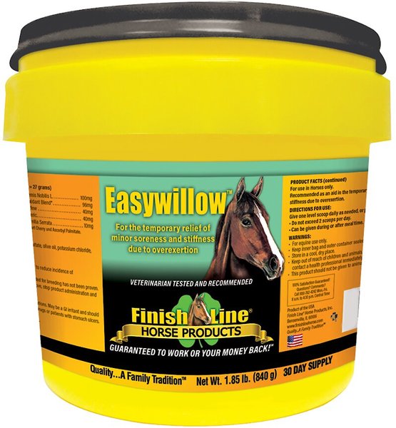 Finish Line Easywillow Soreness & Stiffness Powder Horse Supplement, 1.85-lb tub slide 1 of 1