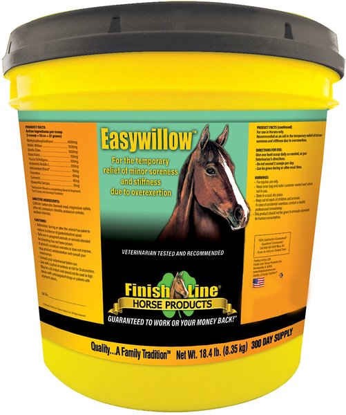 Finish Line Easywillow Soreness & Stiffness Powder Horse Supplement, 18-lb tub slide 1 of 1