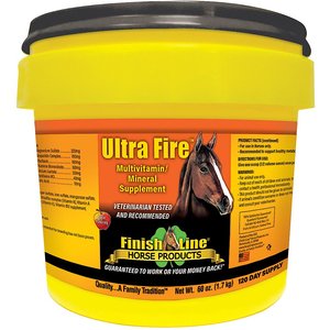 Finish Line Ultra Fire Multivitamin Apple Flavor Powder Horse Supplement, 60-oz tub