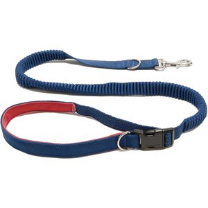 FurHaven Easy-Tether Reflective Bungee Dog Leash, Classic Navy, 6.67-ft long