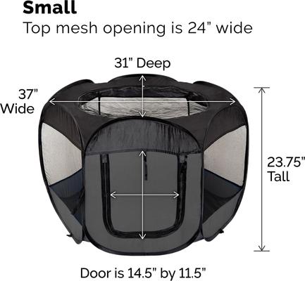 Show full view: FurHaven Soft-Sided Dog & Cat Playpen, Gray, Small slide 3 of 10