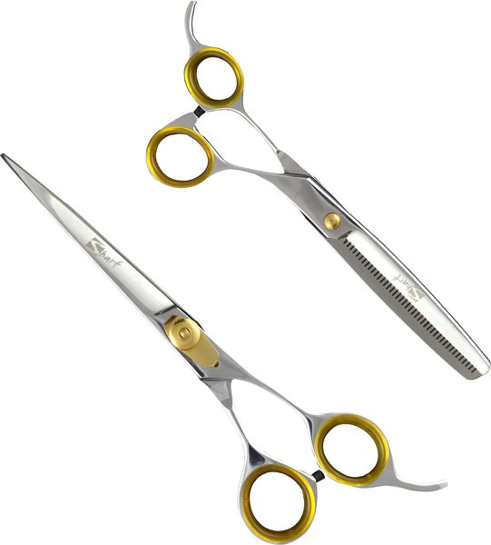 Sharf Gold Touch 7.5" Straight & 6.5" Thinning Scissors Pet Grooming Shear Kit slide 1 of 7