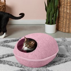 FurHaven Oval Felt Cubby Cat Bed with Paw Cut-Out, Small, Light Pink slide 1 of 8