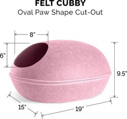 FurHaven Oval Felt Cubby Cat Bed with Paw Cut-Out, Small, Light Pink slide 2 of 8