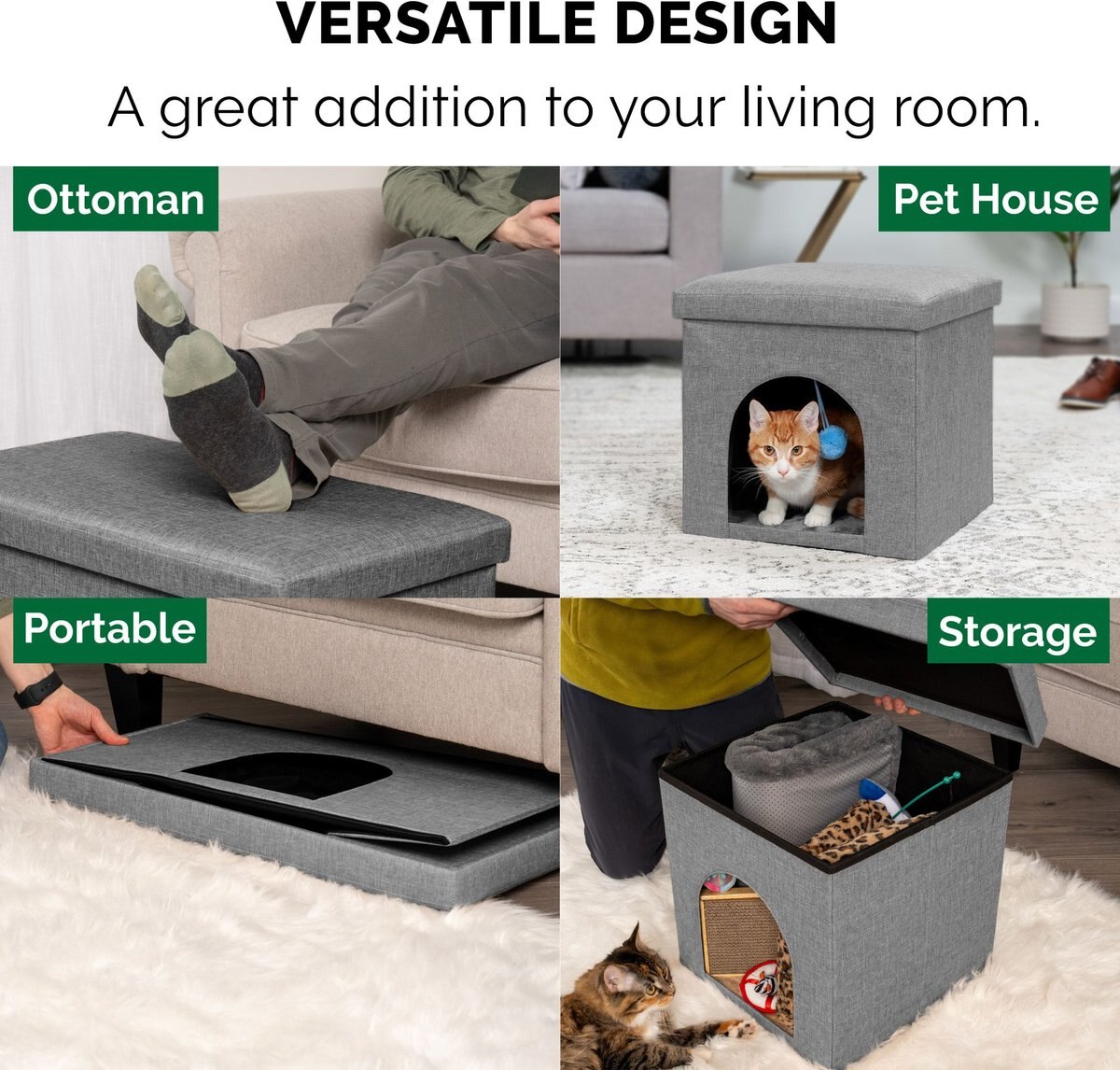 ZEZE El Alce Soft Footstool Cat House