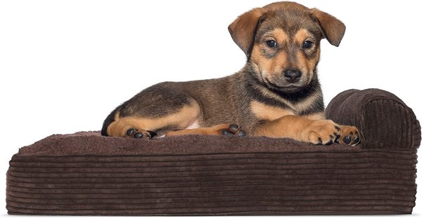 FurHaven Chaise Lounge Orthopedic Cat & Dog Bed w/Removable Cover, Dark Espresso, Small slide 1 of 9