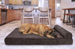 FurHaven Chaise Lounge Orthopedic Cat & Dog Bed with Removable Cover, Dark Espresso, Jumbo Plus