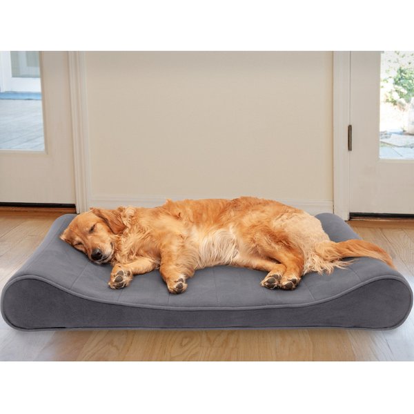 FURHAVEN Microvelvet Luxe Lounger Memory Foam Dog Bed with Removable