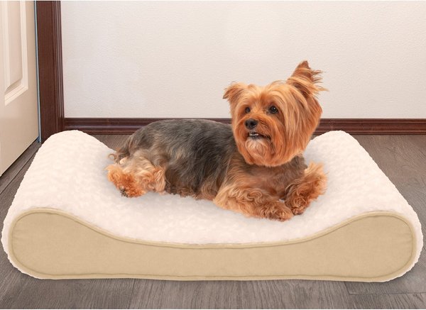 FurHaven Ultra Plush Luxe Lounger Memory Foam Dog Bed w/Removable Cover, Cream, Medium slide 1 of 9