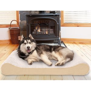 FurHaven Ultra Plush Luxe Lounger Memory Foam Dog Bed w/Removable Cover, Cream, Jumbo