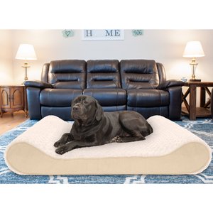 FurHaven Ultra Plush Luxe Lounger Memory Foam Dog Bed w/Removable Cover, Cream, Giant