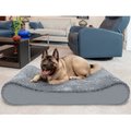 FurHaven Ultra Plush Luxe Lounger Memory Foam Dog Bed with Removable Cover, Gray, Jumbo Plus