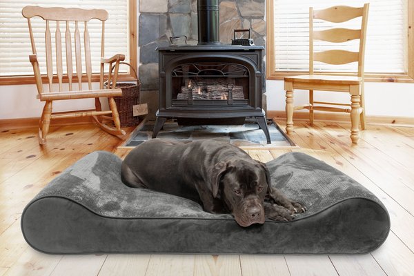 FurHaven Minky Plush Luxe Lounger Memory Foam Dog Bed with Removable Cover