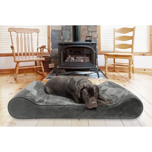 BIG BARKER 7" Headrest Orthopedic Pillow Dog Bed with Removable Cover
