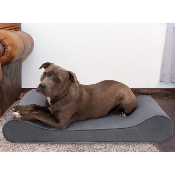 FURHAVEN Microvelvet Luxe Lounger Orthopedic Cat & Dog Bed with