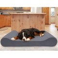 FurHaven Microvelvet Luxe Lounger Cooling Gel Dog Bed with Removable Cover, Gray, Giant