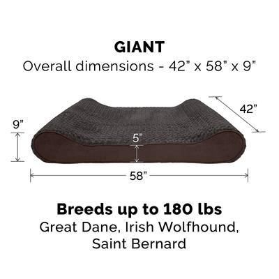 Show full view: FurHaven Ultra Plush Luxe Lounger Cooling Gel Dog Bed with Removable Cover, Chocolate, Giant slide 5 of 10