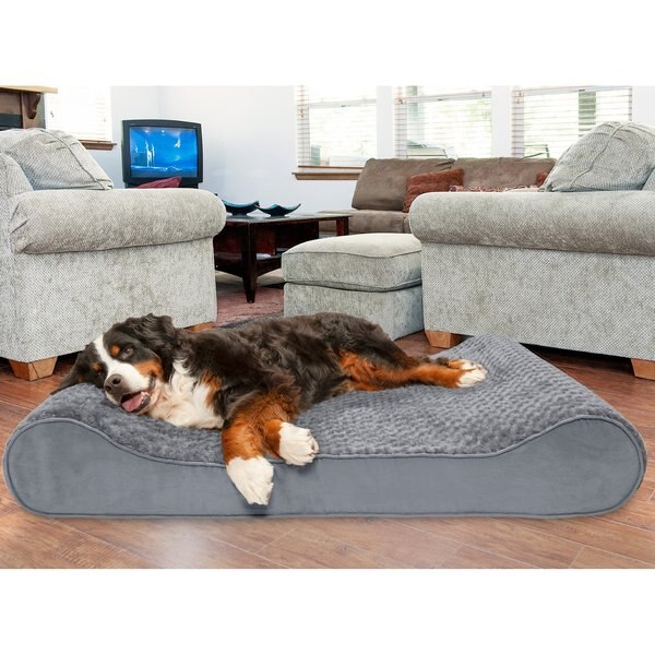 BIG BARKER 7" Headrest Orthopedic Pillow Dog Bed with Removable Cover