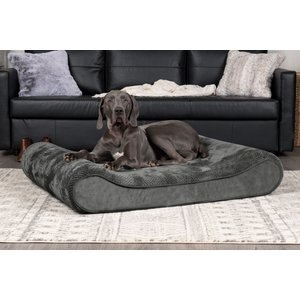 FurHaven Minky Plush Luxe Lounger Cooling Gel Dog Bed with Removable Cover