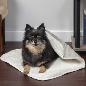 FurHaven Snuggly Warm Faux Lambswool & Terry Dog & Cat Throw Blanket, Dove, Small