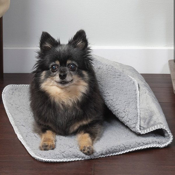 FurHaven Snuggly Warm Faux Lambswool & Terry Dog & Cat Throw Blanket, Silver Gray, Small slide 1 of 5
