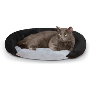 K&H Pet Products Self-Warming Bolster Dog Bed, Gray/Black