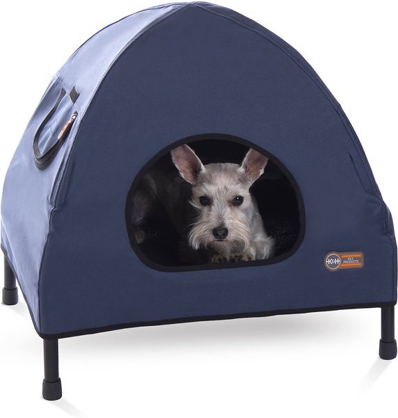 K&H Pet Products Original Indoor/Outdoor Covered Elevated Dog Bed, Navy Blue, Small slide 1 of 8