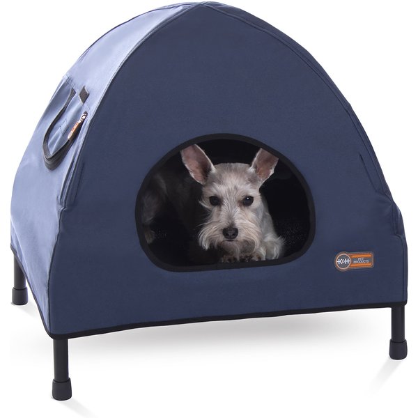 K&H PET PRODUCTS Original Indoor/Outdoor Covered Elevated Dog Bed, Navy