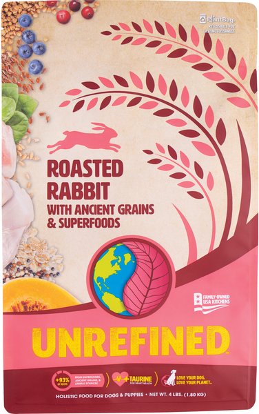 Earthborn Holistic Unrefined Roasted Rabbit with Ancient Grains & Superfoods Dry Dog Food, 4-lb bag slide 1 of 9