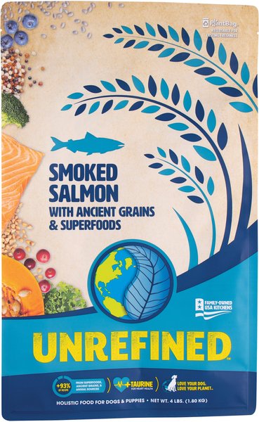 Earthborn Holistic Unrefined Smoked Salmon with Ancient Grains & Superfoods Dry Dog Food, 4-lb bag slide 1 of 9