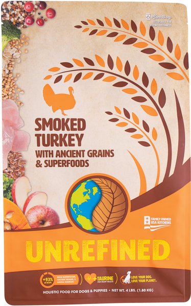 Earthborn Holistic Unrefined Smoked Turkey with Ancient Grains & Superfoods Dry Dog Food, 4-lb bag slide 1 of 9