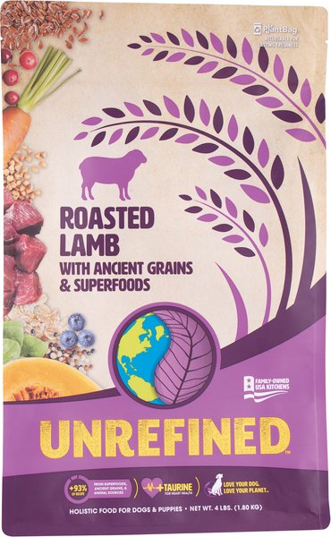 Earthborn Holistic Unrefined Roasted Lamb with Ancient Grains & Superfoods Dry Dog Food, 4-lb bag slide 1 of 9