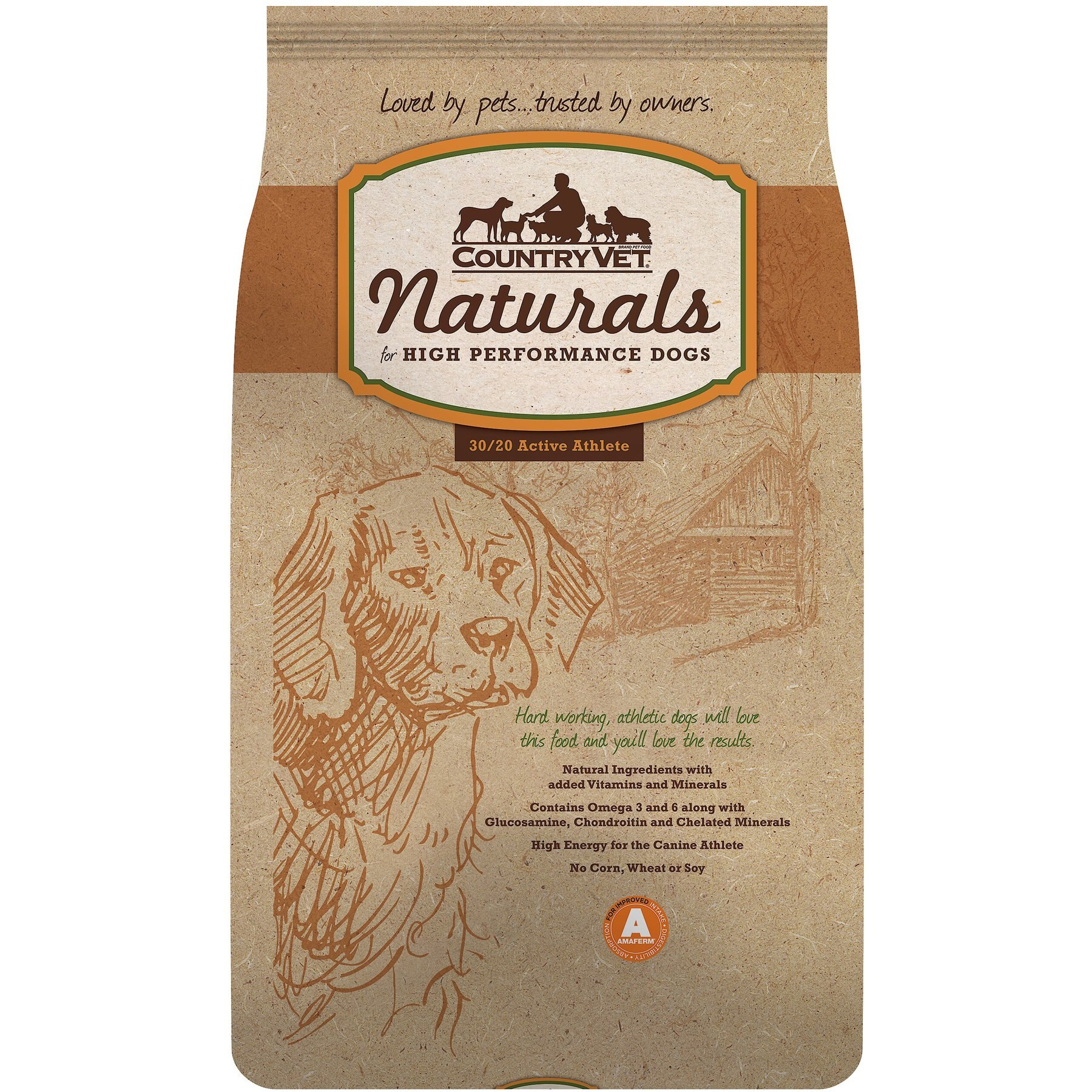 COUNTRY VET NATURALS 30 20 Active Athlete Dog Food 5 lb bag