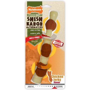 Nylabone Shish Kabob Alternative Power Chew Chicken Jerky Flavored Dog Chew Toy, Giant
