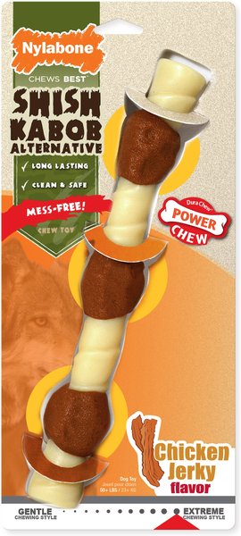 Nylabone Shish Kabob Alternative Power Chew Chicken Jerky Flavored Dog Chew Toy, Souper slide 1 of 11