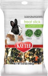 Kaytee Treat Stick with Superfoods Spinach & Kale Flavor Small Animal Treats, 5.5-oz bag
