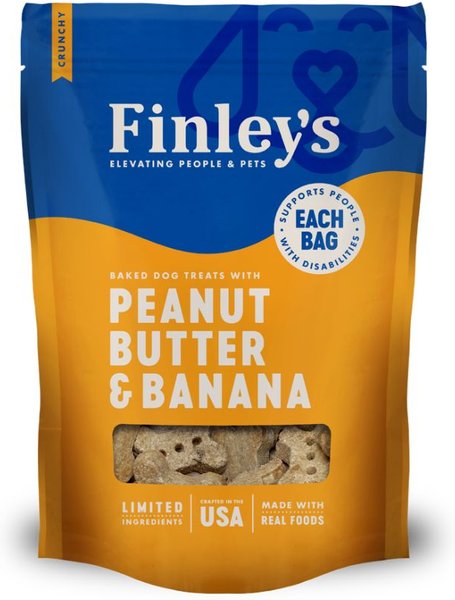 Finley's Barkery Wheat-Free Peanut Butter & Banana Crunchy Biscuit Dog Treats, 12-oz bag slide 1 of 9