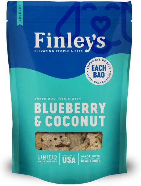 Finley's Barkery Wheat-Free Blueberry & Coconut Crunchy Biscuit Dog Treats, 12-oz bag slide 1 of 9