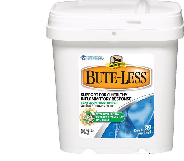 Absorbine Bute-Less Comfort & Recovery Pellets Horse Supplement, 5-lb tub slide 1 of 1