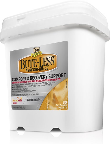 Absorbine Bute-Less Performance Comfort & Recovery Pellets Horse Supplement, 3.75-lb tub slide 1 of 1