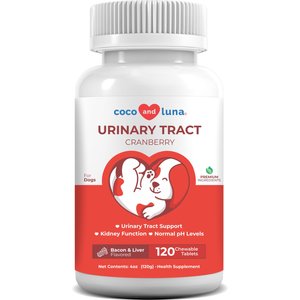 Vita Pet Life Urinary Tract Cranberry, Bacon & Liver Flavor Dog Supplement, 120 count