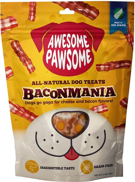 Awesome Pawsome Baconmania Dog Treats, 3-oz bag slide 1 of 10