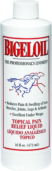 Absorbine Bigeloil Sore Muscle & Joint Pain Relief Horse Liniment Liquid, 16-oz bottle slide 1 of 3