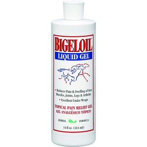 Absorbine Bigeloil Sore Muscle & Joint Pain Relief Horse Liniment Gel, 14-oz bottle